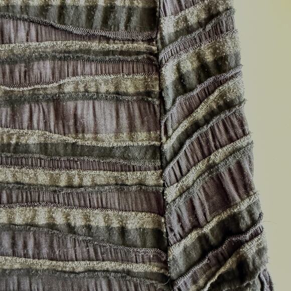 Cut Loose USA Made Lagenlook Mesh Ribbon Tunic 3/4 Sleeve Gray Blue Top M - Picture 3 of 8